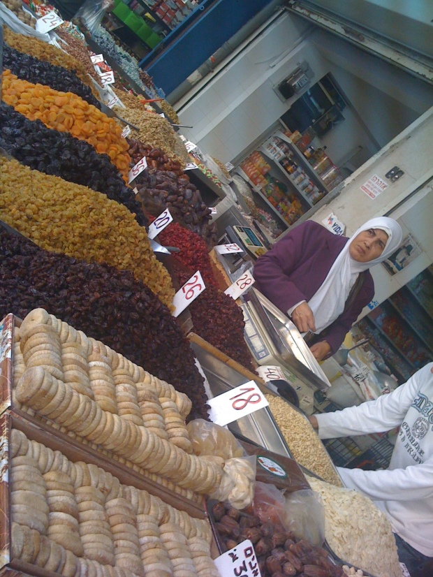 Dried fruits - market in Nazareth.